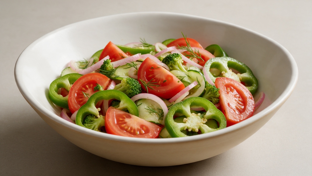 Svježa mediteranska salata s povrćem u zdjeli